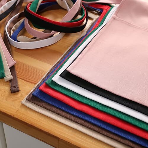 Waist Apron with 3 Pockets Waterdrop Resistant Premium Cotton Waitress 1 Black - Picture 6 of 6