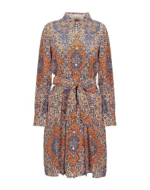 Abito camicia plissettato Tory Burch arancione sera stampa floreale taglia 8 nuovo