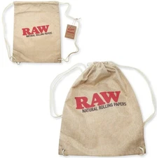 RAW Rolling Papers DRAWSTRING BAG TAN LARGE SIZE 17" x 13"
