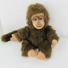 Hosung Monkey Puppet Chimp Squeaks Plush Stuffed Animal Toy Felted Face 1994