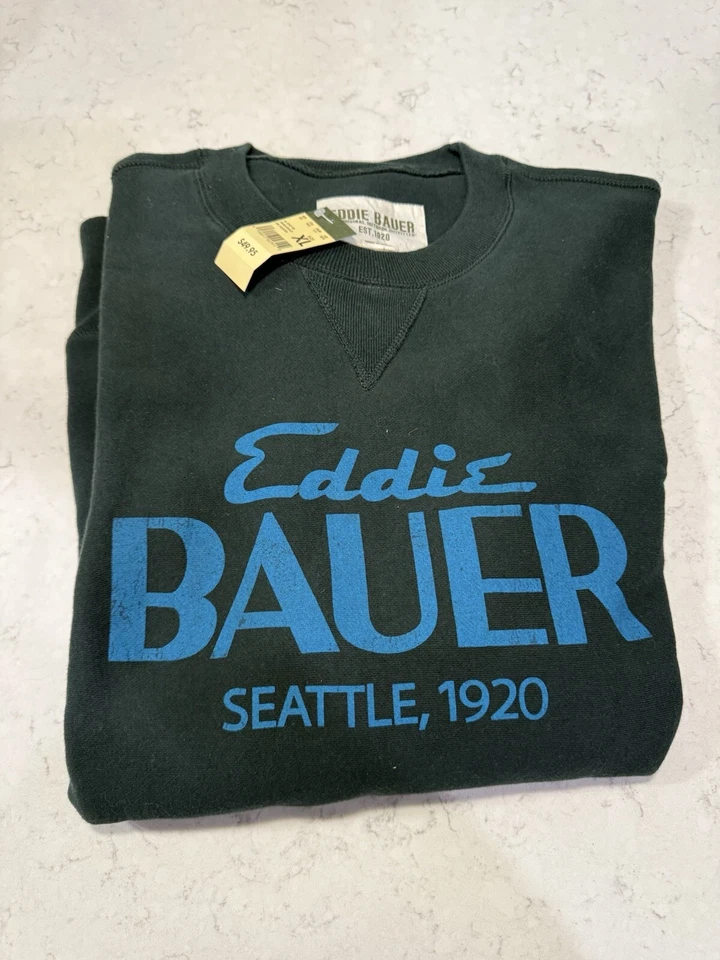 Suéter Eddie Bauer Seattle 1920 Pullover Pesado Manga Larga - Para Hombres XXL Verde Nuevo Foto 3 de 4