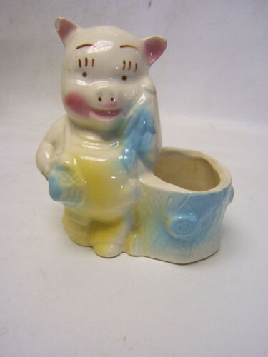 Pig Planter Vintage 5 1/2" tall Chip on Tip of Ear Acceptable Used Condition  - Picture 1 of 4