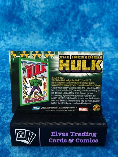 The Incredible Hulk SINGLE Non-Sport Trading card by Topps 2003 MARVEL - Picture 112 of 148