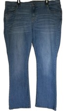 Old Navy Women s 18 Blue Denim Jeans Mid Rise Straight Leg Stretch Light Wash
