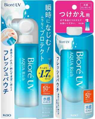 KAO Biore UV Aqua Rich Watery Essence SPF50+ PA++++ Main 120g + Refill 120g Set