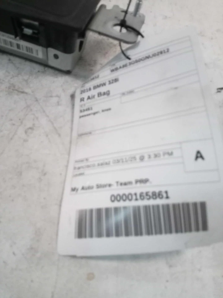 2016 BMW 328i Instrument Panel Airbag Right Black Used OEM 505624 125K Miles Foto 2 de 4