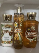 3 New SHOWER GEL/ LOTION /MIST GOLDEN SUNFLOWER   BATH  BODY WORKS GIFT SETS