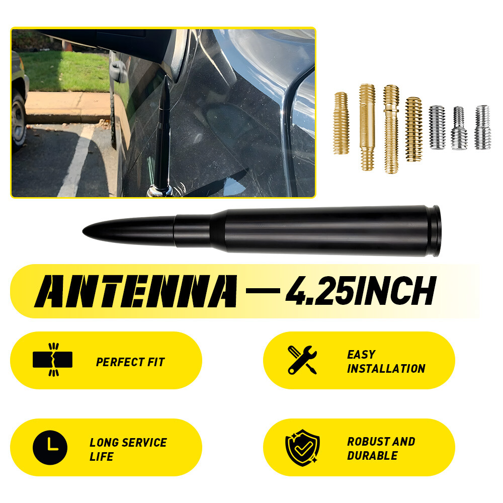 4.25 inch Aluminum Black Antenna Mast Power AM/FM for FORD F-150 2009-2024 New I