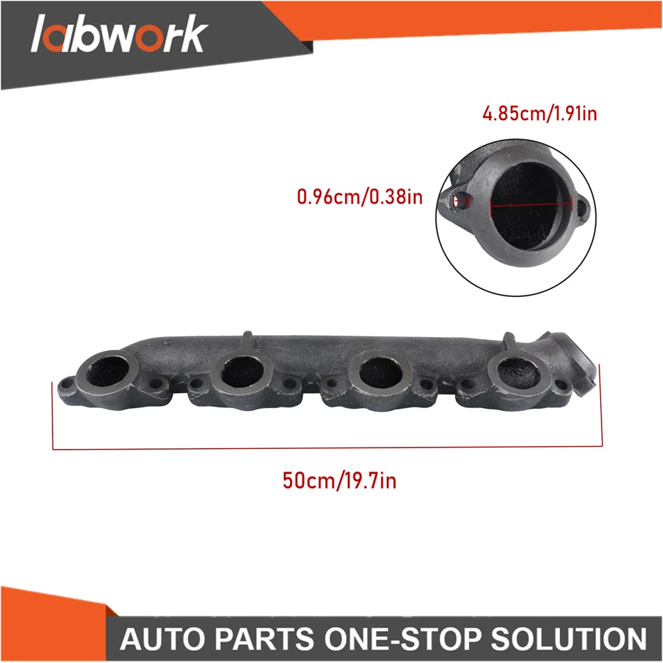 Colector de escape Labwork LH con kit de junta para cosechadora Ford International 95-97 Foto 3 de 4