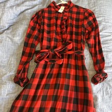 Gap Buffalo Plaid Red Black Dress M NEW Woman’s NWT