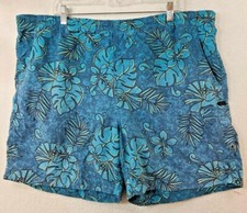 St. John's Bay Blue Floral Swim Trunks Board Shorts Mens Large