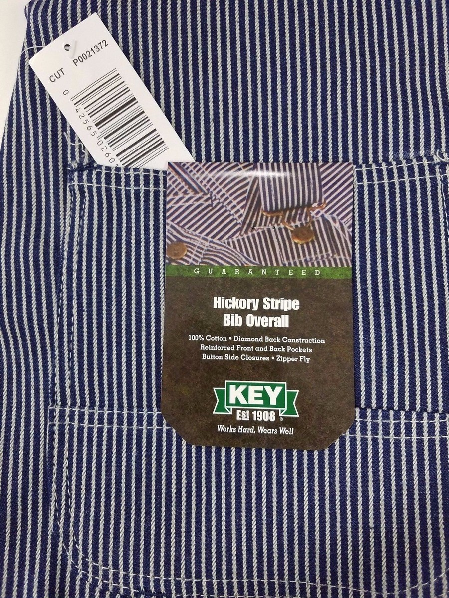 〜70s KEY Vintage Hickory Stripe Overalls Striped Bib Overalls for Men - KEY Apparel