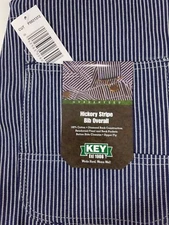 NEW Mens Authentic KEY IMPERIAL Carpenter Bib Overalls Hickory Stripe 100%cotton