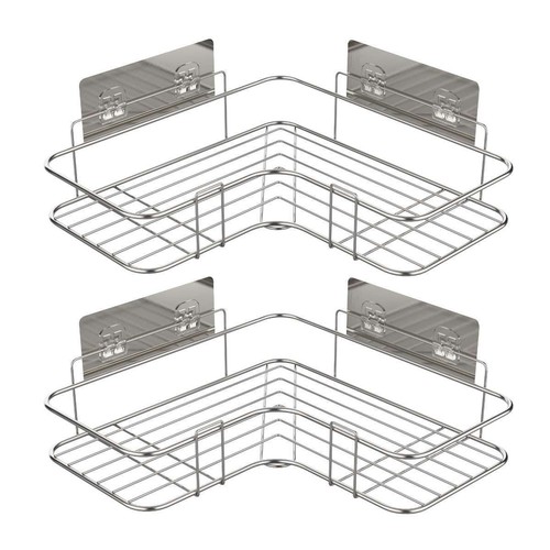 Shower Caddy Shelf Bathroom Corner Bath Storage Holder Organizer Triangular Rack - Picture 6 of 12