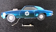 ELDON 1/32 Candy Blue Camaro California Custom Road Race  Slot Car Runs