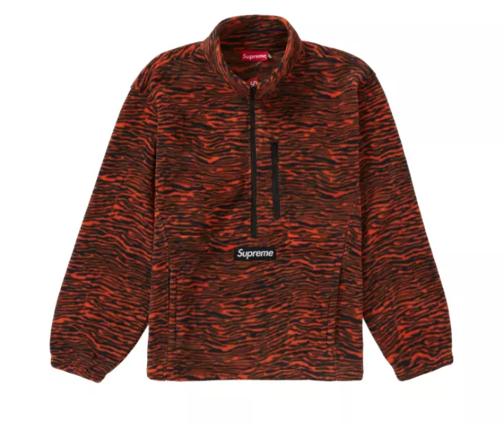 SUPREME POLARTEC HALF ZIP PULLOVER (TIGER) (L) FW21 TNF box logo