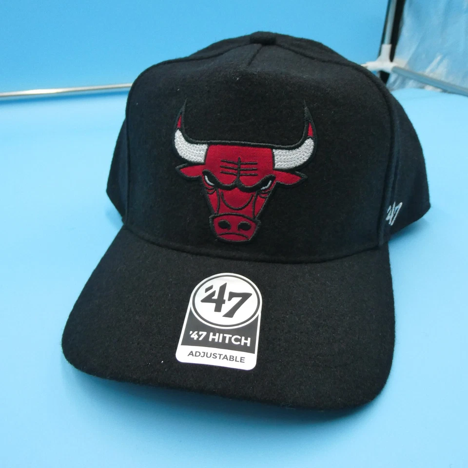 Chicago Bulls Sombrero Para Hombres Snapback Negro Mezcla de Lana '47 Marca Streetwear NBA Nuevo Foto 2 de 4