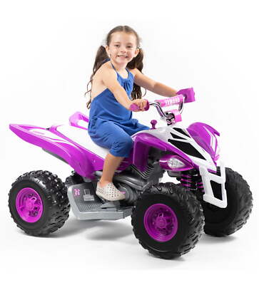 Yamaha Raptor ATV 12-Volt Battery-Powered Ride-on ATV Purple and White ages 3-5 
