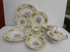 31 P NORITAKE Empire PLATE DINNER SALAD CUP bread soup bowl sugar creamer roses