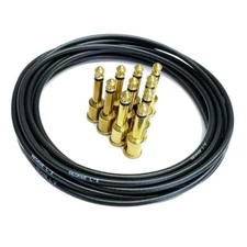 George L's Pedalboard Effects Cable Kit Black Cable .155 Unplated Angled Plugs