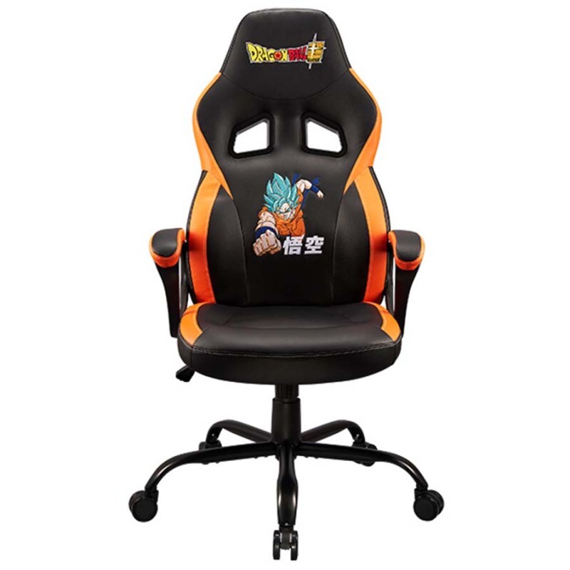 Chaise de bureau gamer Dragon Ball Super en similicuir noir et orange