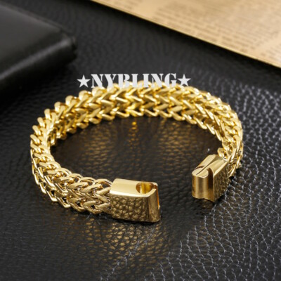 Meshed Woven Stainless Steel Bracelet Curb Chain Cuban Link Wristband Men Women