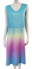 ROSE GAL Pastel Rainbow Sleeveless Empire Waist Fit & Flare Dress Plus Size 3X