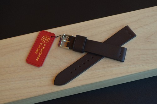 18 mm Cinturino artigianale cuoio marrone scuro fatto a mano MTstraps Handmade - Picture 9 of 15