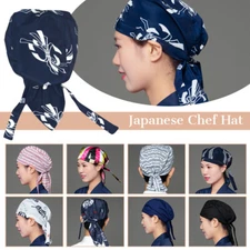 Chef Hat Working Cap Hood Japanese Cuisine Restaurant Waiter Men Sushi Turban