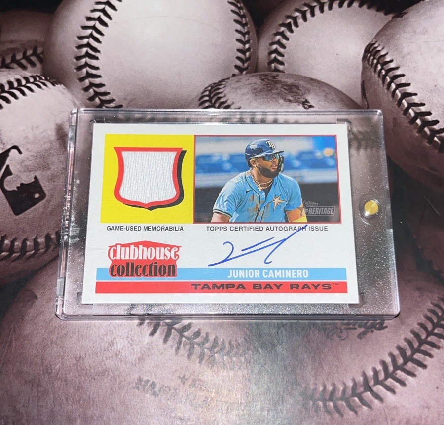 Junior Caminero Auto /25 2025 Topps Heritage Clubhouse Collection #Ccr-Jc Rays