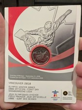 Limited Ed Vancouver 2010 Olympic Games 08 Official First Day Snowboarding Coin