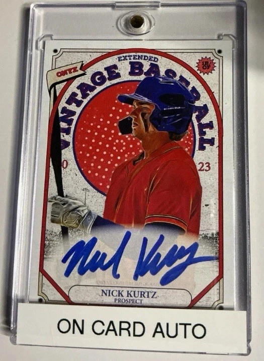 Tinta azul automática extendida Onyx vintage 2023 Nick Kurtz ☄️rara☄️en tarjeta automática☄️roy Foto 2 de 3