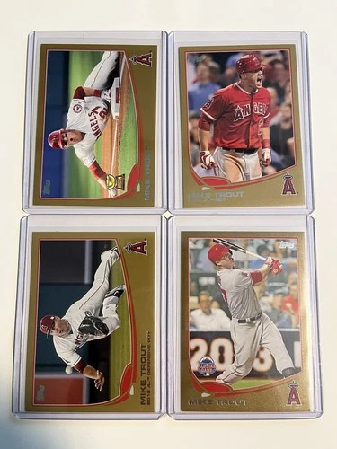 Topps Mike Trout 2013 gold 4-cards ROY all-star