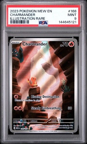 Pokémon TCG Charmander 168/165 Illustration Rare Scarlet & Violet: 151 - PSA 9