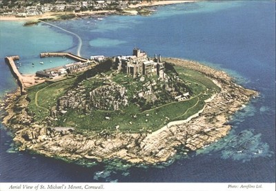 St. Michael's Mount Cornwall JOHN HINDE ORIGINAL Luftbild Postkarte