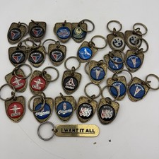 Lot Of 24 Vintage Keychains BMW Pontiac Buick Oldsmobile Dodge Lincoln Plymouth
