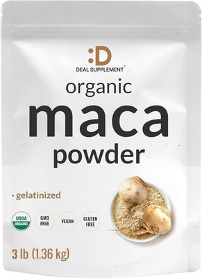 Organic Peruvian Maca Root Powder, 3lbs   Easily Digested Gelatinized Form  ... 