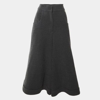 Chanel Gris Lana Pierna Ancha Culottes M - Imagen 1 de 4
