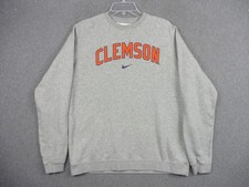 Clemson Tigers Sweatshirt Mens Large Gray Nike Crewneck