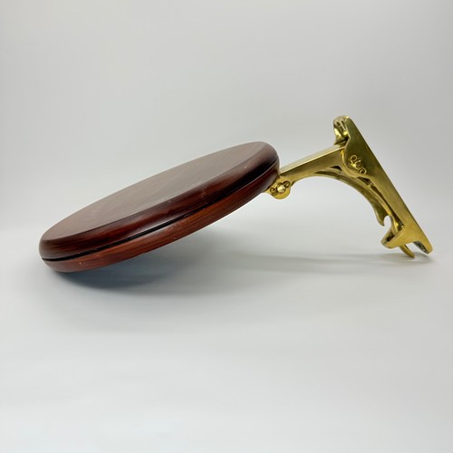 Vintage Brass & Wood Folding Wall Mount Boat Seat Chair Marine Nautical