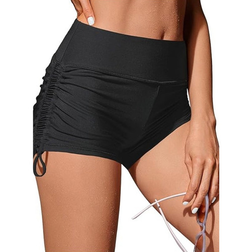 Womens Swim Shorts Plus Size High Waisted Tummy Control Black S NWT