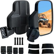 2 Pack UTV Side RZR Mirrors with 1.75" -2" Roll Bar Cage 360 Degree Adjustable