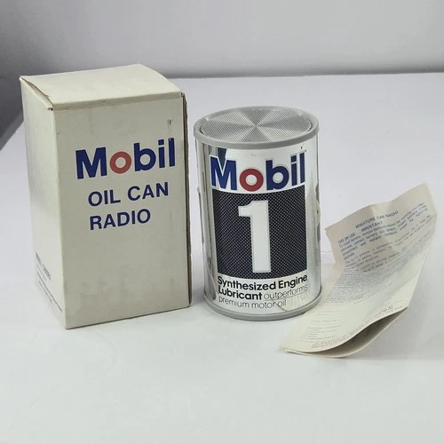 Vintage New Old Stock Mobil 1 Oil Can Advertising AM Radio Collectable NOS