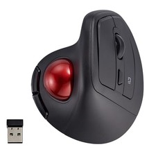 Digio2 Wireless Ergonomic Trackball Mouse Quiet 5-Button Optical Black Z1250
