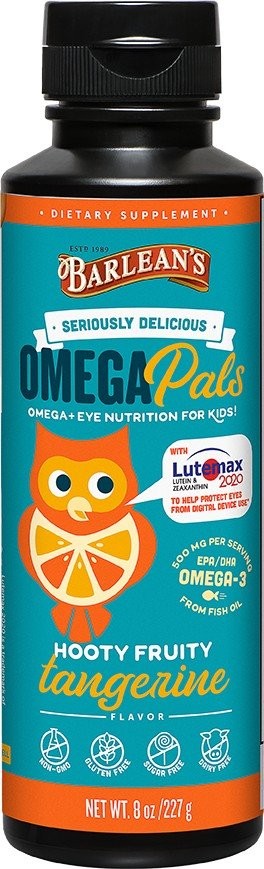 Очень вкусный Рыбий жир Omega Pals с фруктово-мандариновым вкусом и рыбьим жиром для глаз