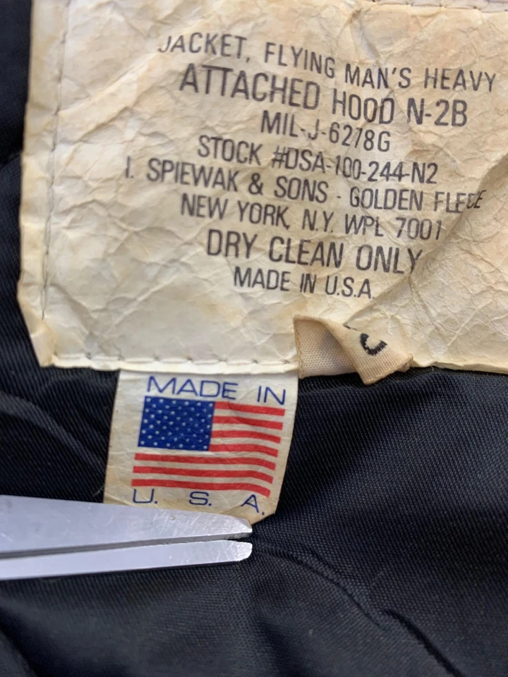 Vintage US Military N-2B Flying Man’s Jacket 40 XL I. Spiewak USAF Parka USA#135 - Image 4 of 4