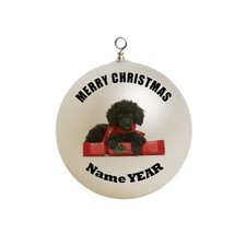 Personalized Black Poodle Dog Christmas Ornament 17