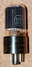 JAN-CRP-6V6GT/G RATHEON US Navy Power Pentode Amplifier Vacuum tube Tested Vgood