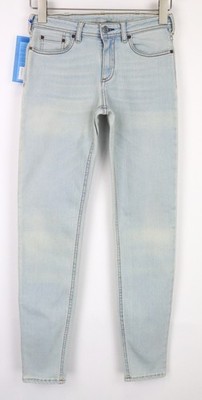 Acne Studios Climb Damen Jeans W26/L34 Skinny Stretch Baumwolle Washed Hellblau