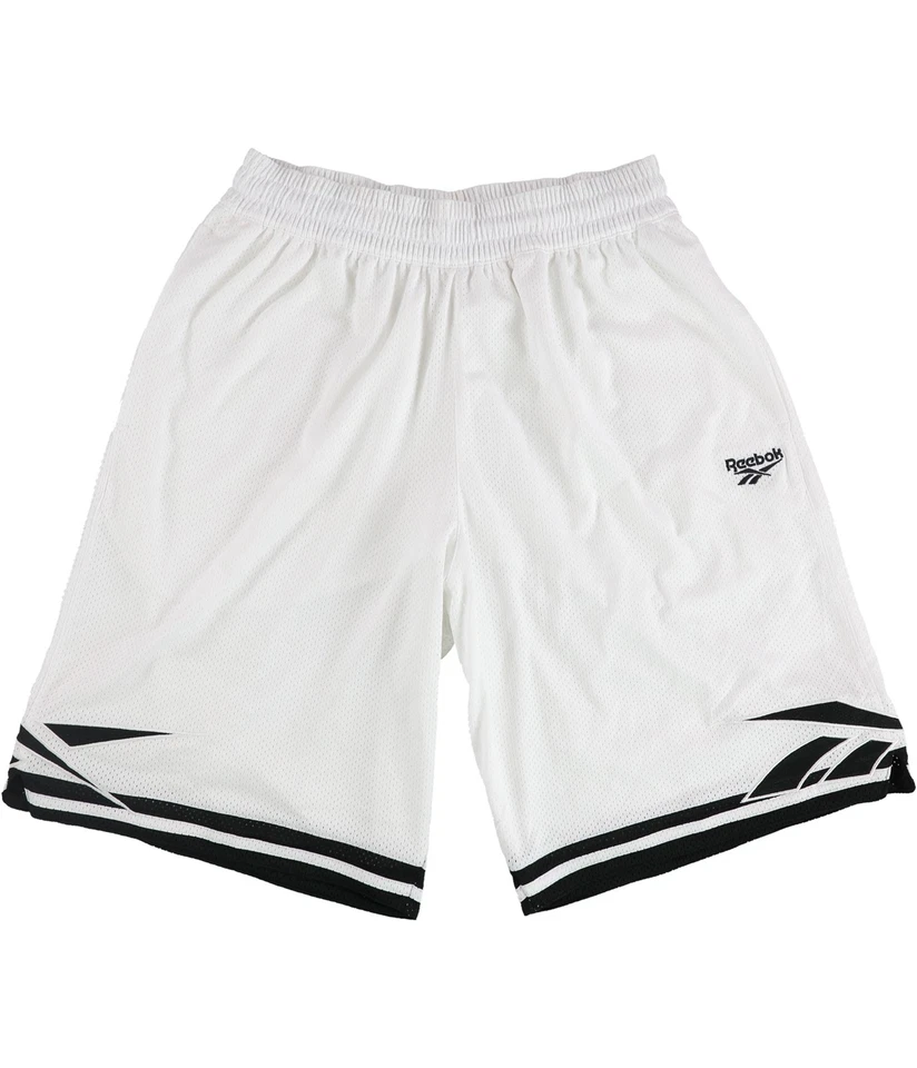 Pantalones Cortos de Entrenamiento Atlético de Baloncesto Clásicos Reebok Para Hombre, Blanco, XL